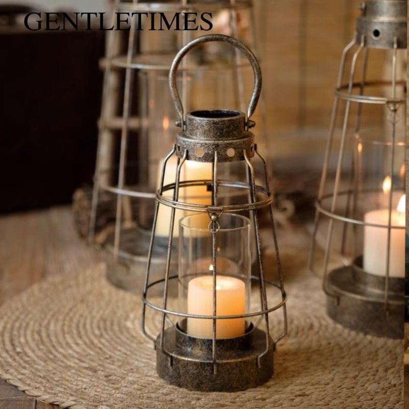 Collectible Vintage Matches - European Iron & Glass Candle Holder