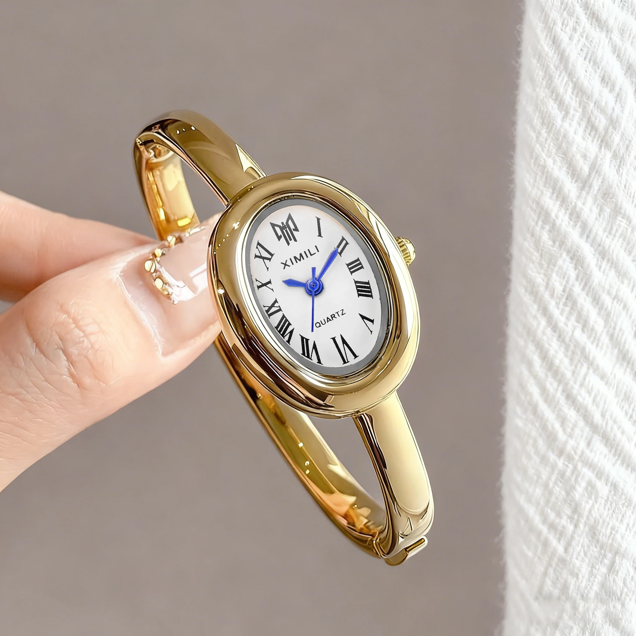Vintage Watch Crystal - 2026XIMILI Vintage Oval Bangle Watch for
